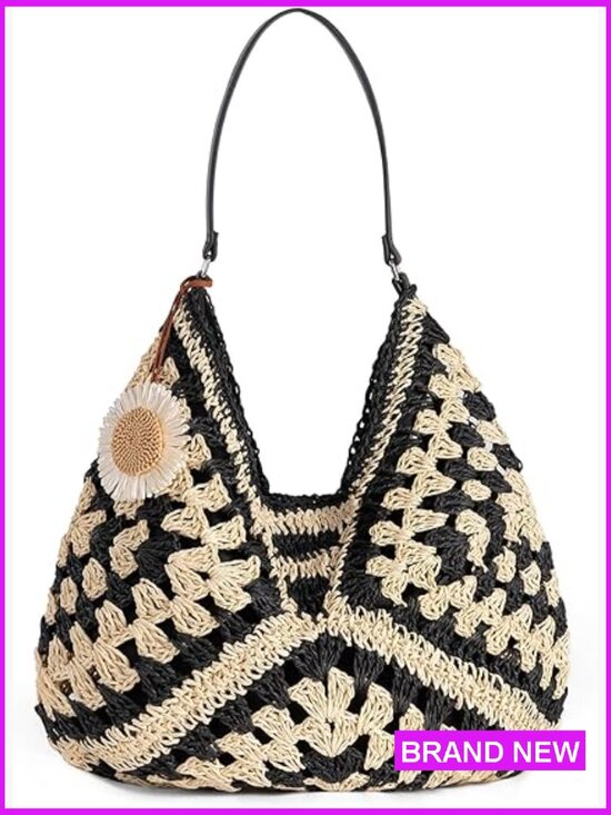 Handbags - Woven Straw Hobo Bag Tote Beach Summer Handmade Vintage Shoulder Purse